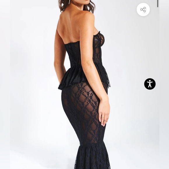 Black Lace Formal Maxi Dress - Picture 2 of 6